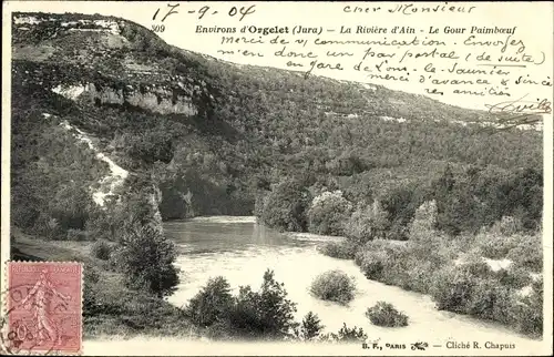 Ak Orgelet Jura, La Riviere d'Ain, Le Gour Poimboeuf