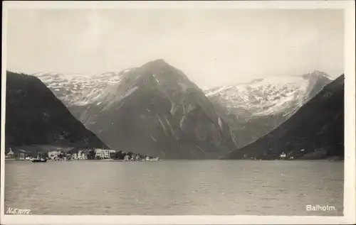 Ak Balholm Sogn Norwegen, Blick auf die Berge