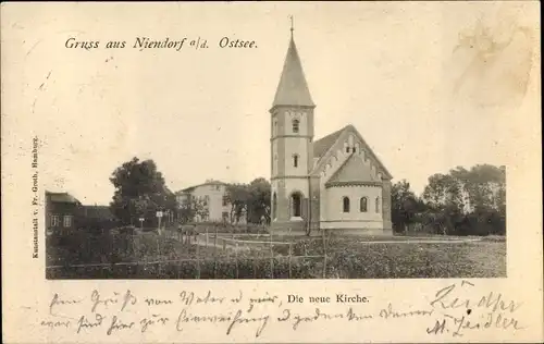 Ak Niendorf Timmendorfer Strand, Die neue Kirche