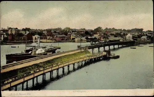 Ak Lymington South East England, Blick auf den Ort