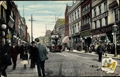 Ak Manchester North West England, Oldham Street, Handlung Abel Heywood