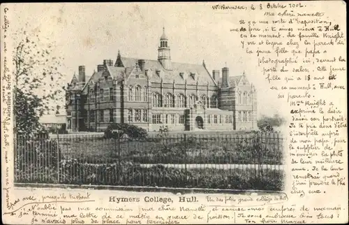 Ak Kingston upon Hull Yorkshire, Hymers College