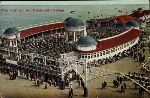 Ak Hastings South East England, Pier Extension and Bandstand