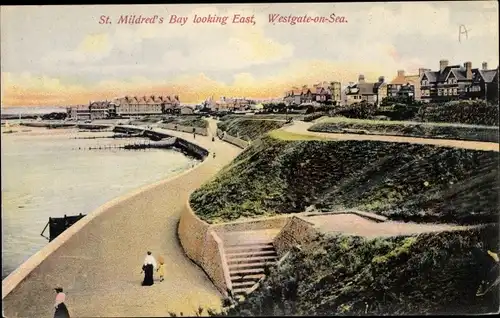 Ak Westgate on Sea South East England, St. Mildred's Bay looking East