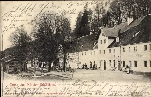 Ak Schäftlarn Oberbayern, Kloster, Gasthaus