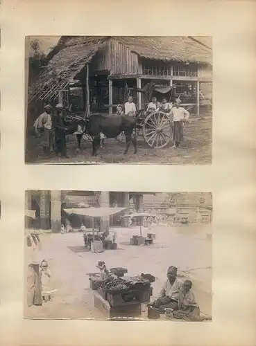 Foto Rangun Rangoon Myanmar, Anwohner, Fuhrwerk, Marktszene