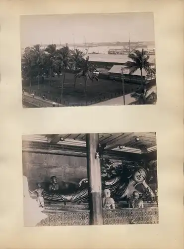 Foto Rangun Rangoon Myanmar, Blick auf den Hafen, Buddha, Tempel, Innenansicht