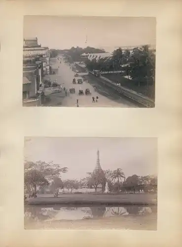 Foto Rangun Rangoon Myanmar, Promenade, Blick auf den Hafen, Fytche square Par Sooly Pagoda