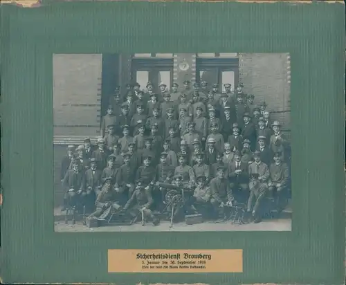 Kabinett Foto Bydgoszcz Bromberg Westpreußen, Sicherheitsdienst, Postwache, MG, Gruppenbild