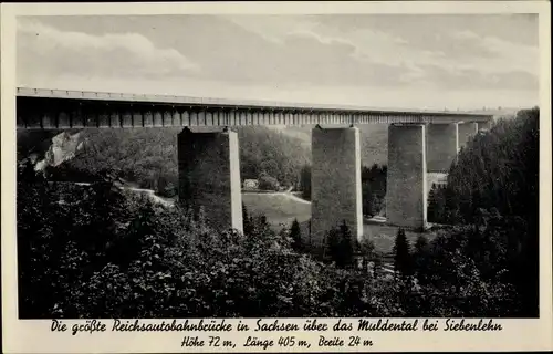 Ak Siebenlehn Großschirma im Kreis Mittelsachsen, Reichsautobahnbrücke