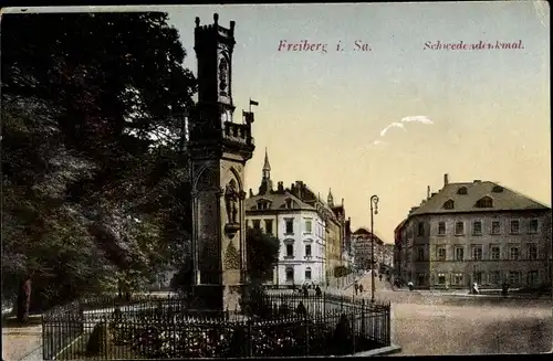 Ak Freiberg in Sachsen, Schwedendenkmal