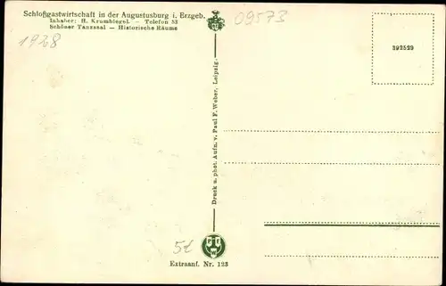 Ak Erdmannsdorf Augustusburg im Erzgebirge, Schloss und Drahtseilbahn