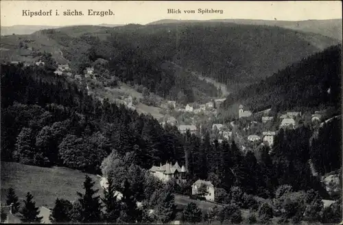 Ak Kipsdorf Altenberg im sächsischen Erzgebirge, Blick vom Spitzberg