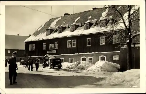 Ak Zinnwald Georgenfeld Altenberg im Erzgebirge, HO Gasthaus Sächsischer Reiter