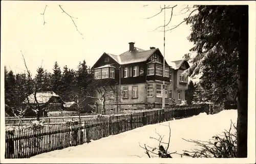 Ak Bärenfels Altenberg im Erzgebirge, Haus Waldesheim, Winter