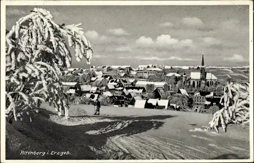 Ak Altenberg im Erzgebirge, Ort im Winter