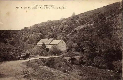 Ak Teyfoux Creuse, Route de Gioux a la Courtine