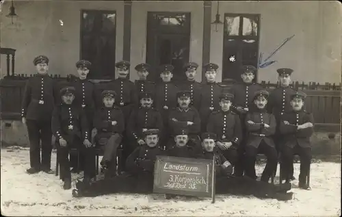 Foto Ak Infanterie Regiment 35, Gruppenbild, Landsturm, Deutsche Soldaten im Kaiserreich, 1915