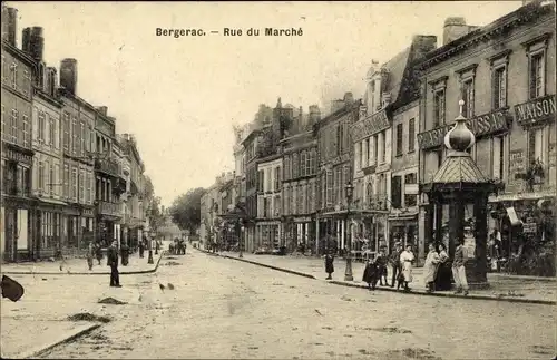 Ak Bergerac Dordogne, Rue du Marché, Pharmacie Cussac, Bazar Bonmarché