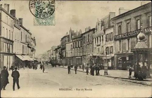 Ak Bergerac Dordogne, Rue du Marché, Pharmacie Cussac, Bazar Bonmarché