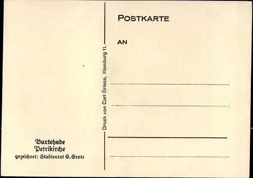 Künstler Ak Grote, G., Buxtehude in Niedersachsen, Petrikirche