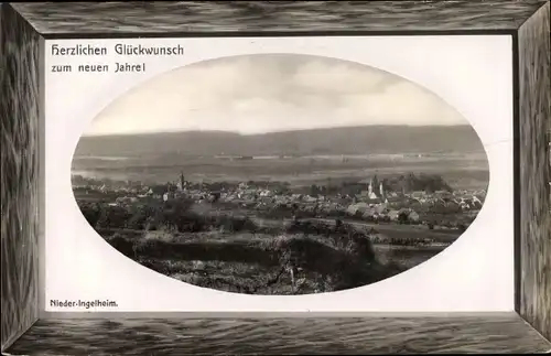 Passepartout Ak Ingelheim am Rhein, Glückwunsch Neujahr, Panorama