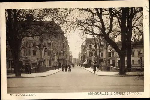 Ak Düsseldorf am Rhein, Königsallee und Grabenstraße