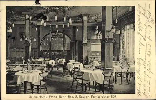 Ak Essen im Ruhrgebiet, Union Hotel, Innenansicht