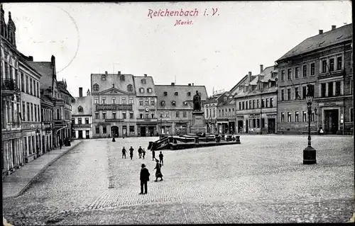 Ak Reichenbach im Vogtland, Markt