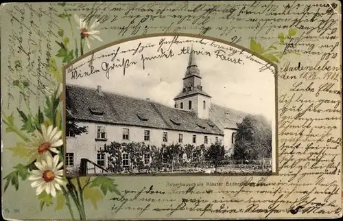 Passepartout Ak Badersleben Huy am Harz, Ackerbauschule vom Kloster