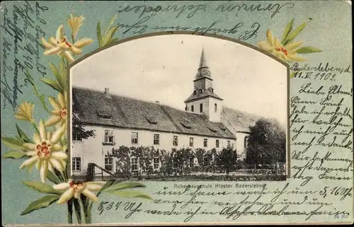 Passepartout Ak Badersleben Huy am Harz, Ackerbauschule vom Kloster