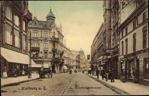 Ak Hamburg Harburg, Wilstorfer Straße, Geschäfte