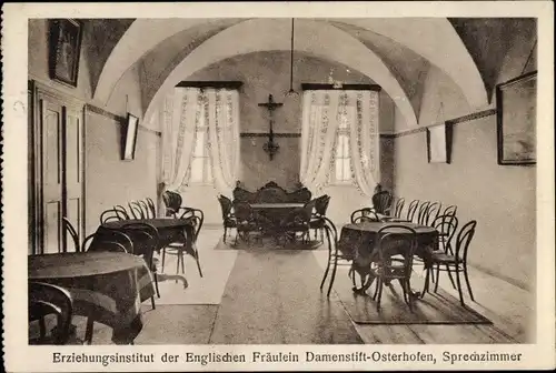 Ak Osterhofen in Niederbayern, Erziehungsinstitut der Englischen Fräulein, Damenstift, Sprechzimmer