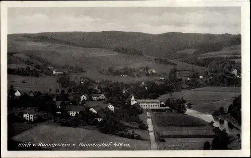 Ak Augustusburg im Erzgebirge, Blick v. Kunnerstein nach Kunnersdorf, Baude