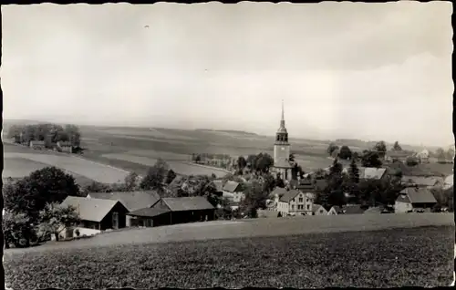 Ak Oberbobritzsch Bobritzsch Hilbersdorf im Erzgebirge, Panorama, Kirche