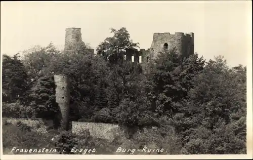 Ak Frauenstein im Erzgebirge, Burg Ruine