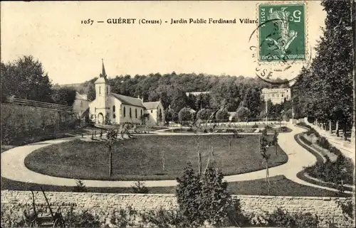 Ak Gueret Creuse, Le Jardin Public Ferdinand Villard