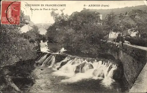 Ak Arbois Jura, Vue prise du Pont du Grezin