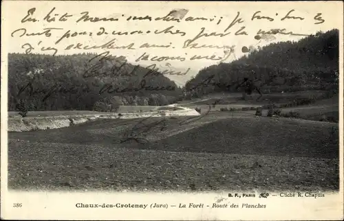 Ak Chaux des Crotenay Jura, La Foret, Route des Planches