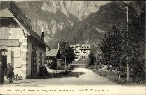 Ak Le Bourg d'Oisans Isère, Avenue du Grand Hotel d'Oisans