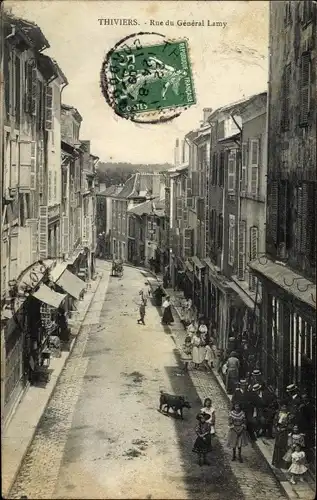 Ak Thiviers Dordogne, Rue du Général Lamy