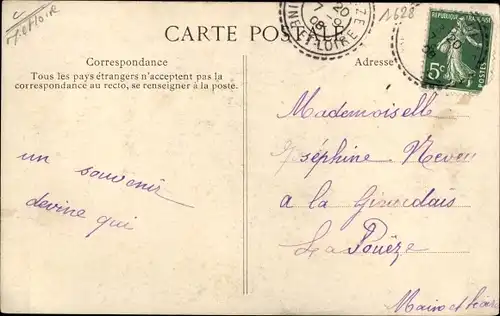 Buchstaben Ak La Poueze Maine-et-Loire, Souvenir, Blumenstrauß