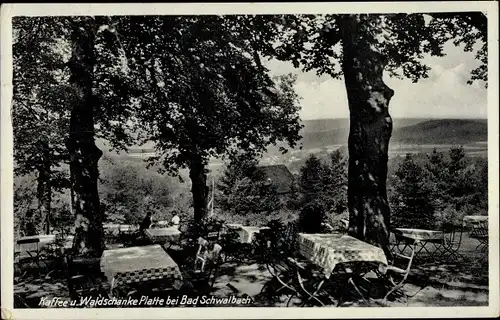 Ak Bad Schwalbach im Taunus, Kaffee und Waldschänke Platte, Gartenpartie