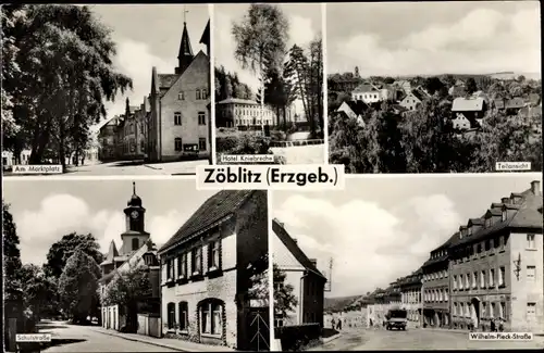 Ak Zöblitz Marienberg im Erzgebirge, Marktplatz, Hote Kniebreche, Wilhelm Pieck Straße