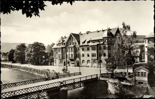 Ak Olbernhau im Erzgebirge, Rathaus, Kegelbrücke