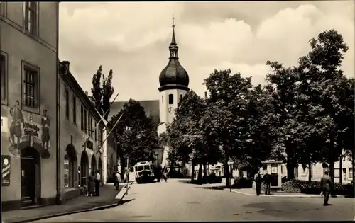 Ak Olbernhau im Erzgebirge, Markt, Kirche