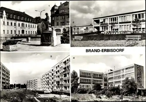 Ak Brand Erbisdorf Sachsen, Markt, Kinderkombination, Neubaugebiet, Oberschule Wilhelm Pieck