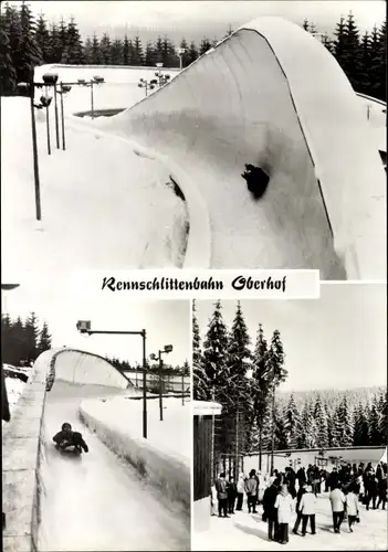 Ak Oberhof im Thüringer Wald, Rennschlittenbahn