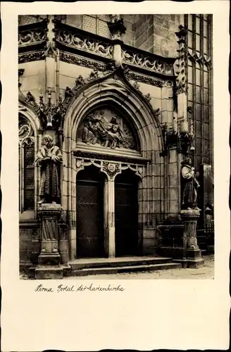 Ak Pirna an der Elbe, Portal der Marienkirche