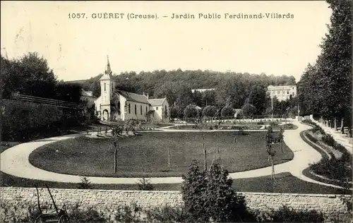 Ak Gueret Creuse, Jardin Public Ferdinand Villards